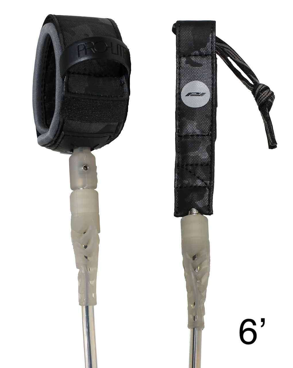 PRO LITE FREESURF 6'0" LEASH - SMOKE CLEAR W/ BLACK CORE