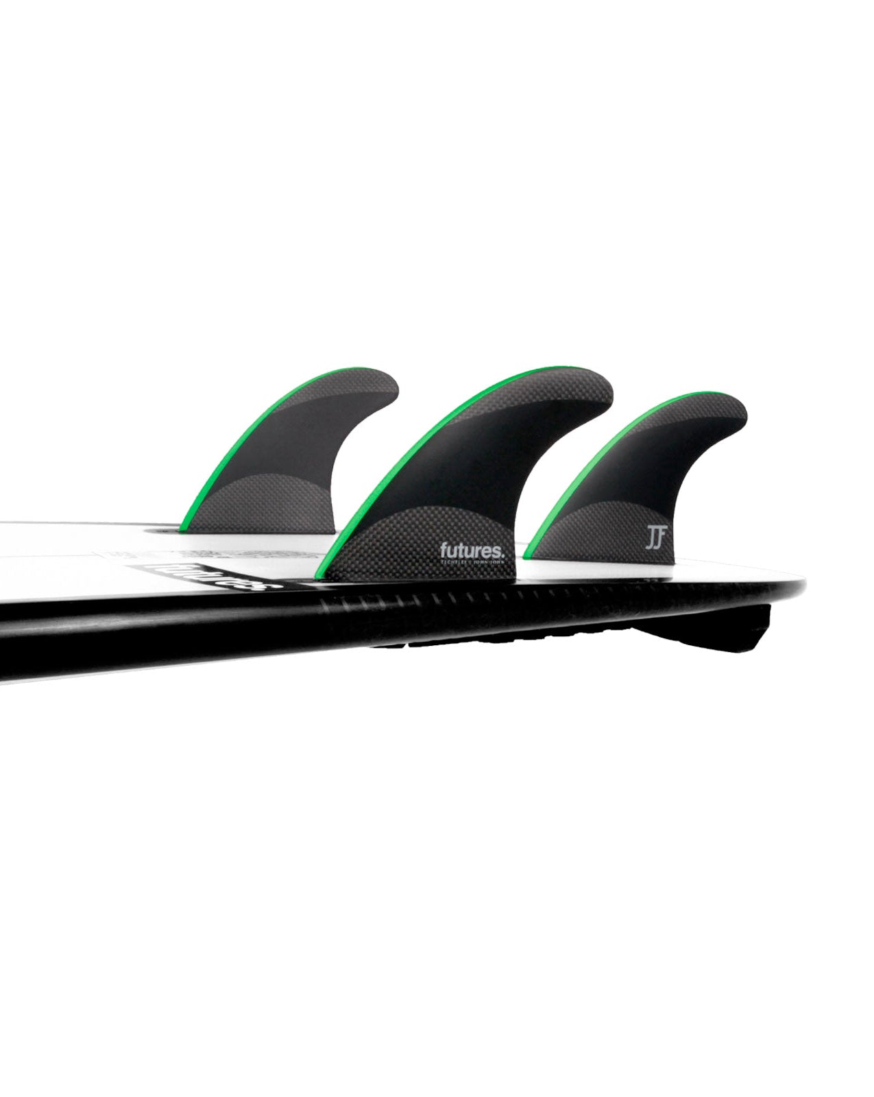 FUTURES. JOHN JOHN TECHFLEX THRUSTER MEDIUM - BLACK/NEON GREEN