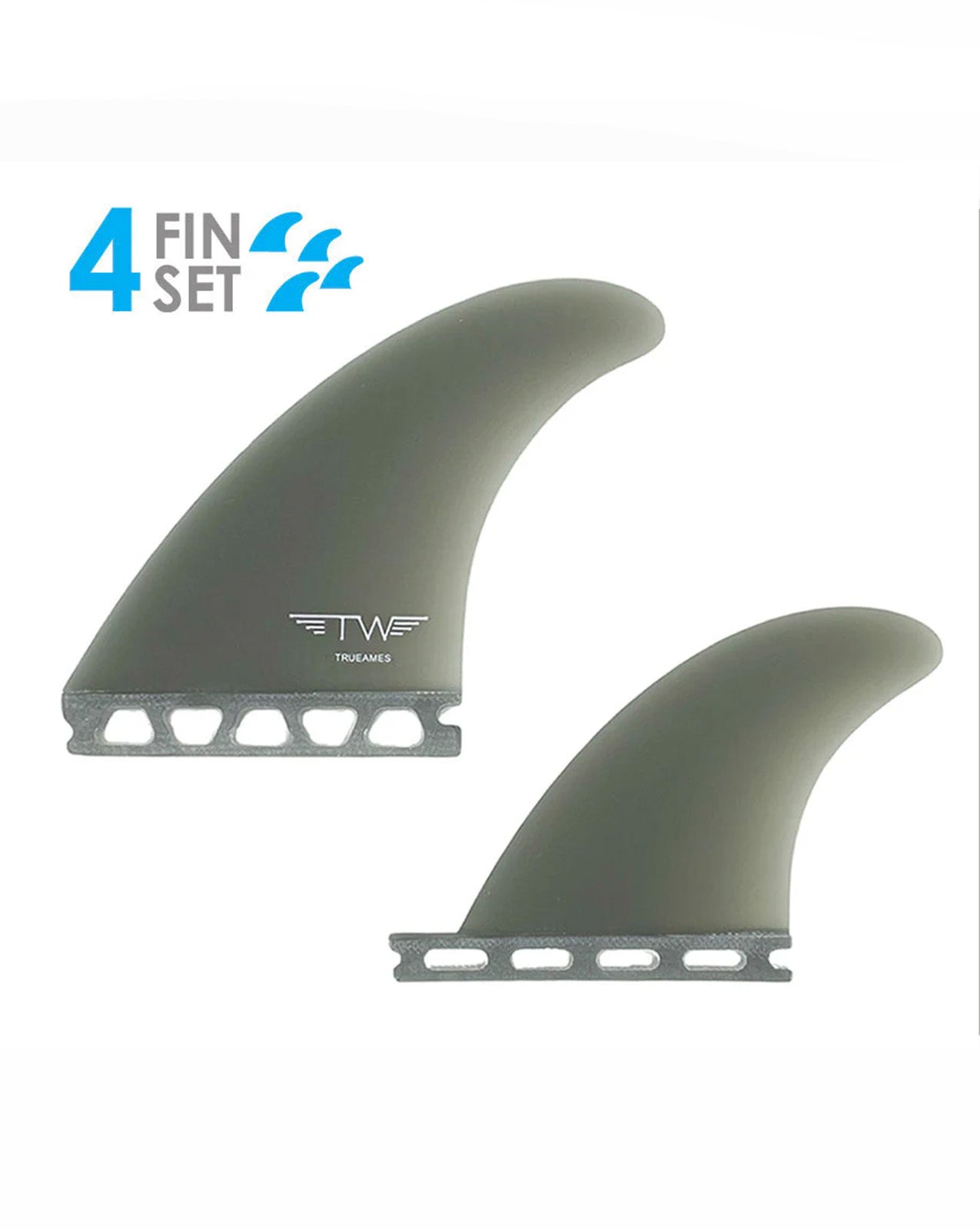 TRUE AMES TYLER WARREN QUAD FUTURES COMPATIBLE - SMOKE SOLID FIBERGLASS