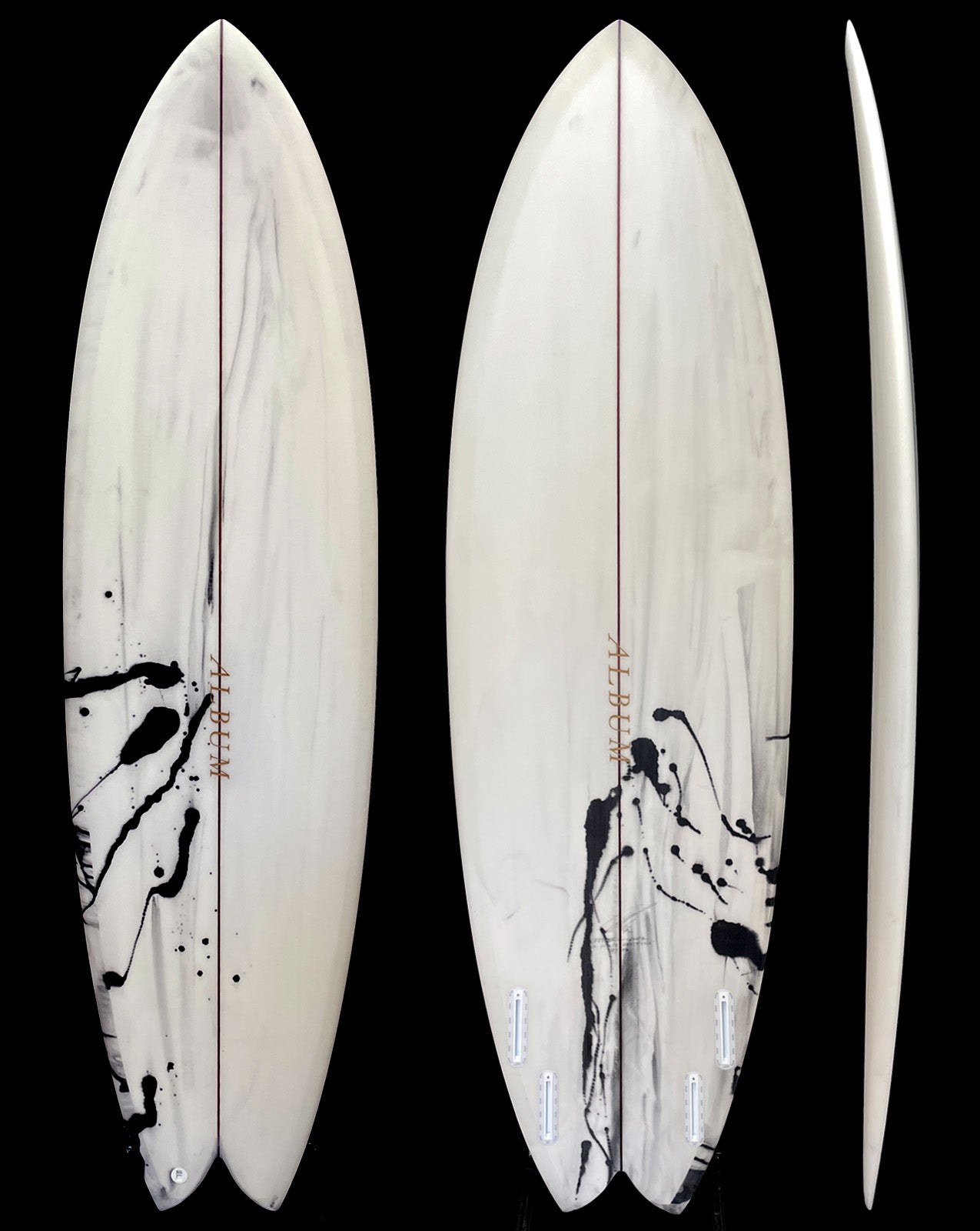 VESPER - 6'00" X 20 X 2.48, 35L FUTURES ABSTRACT BLACK