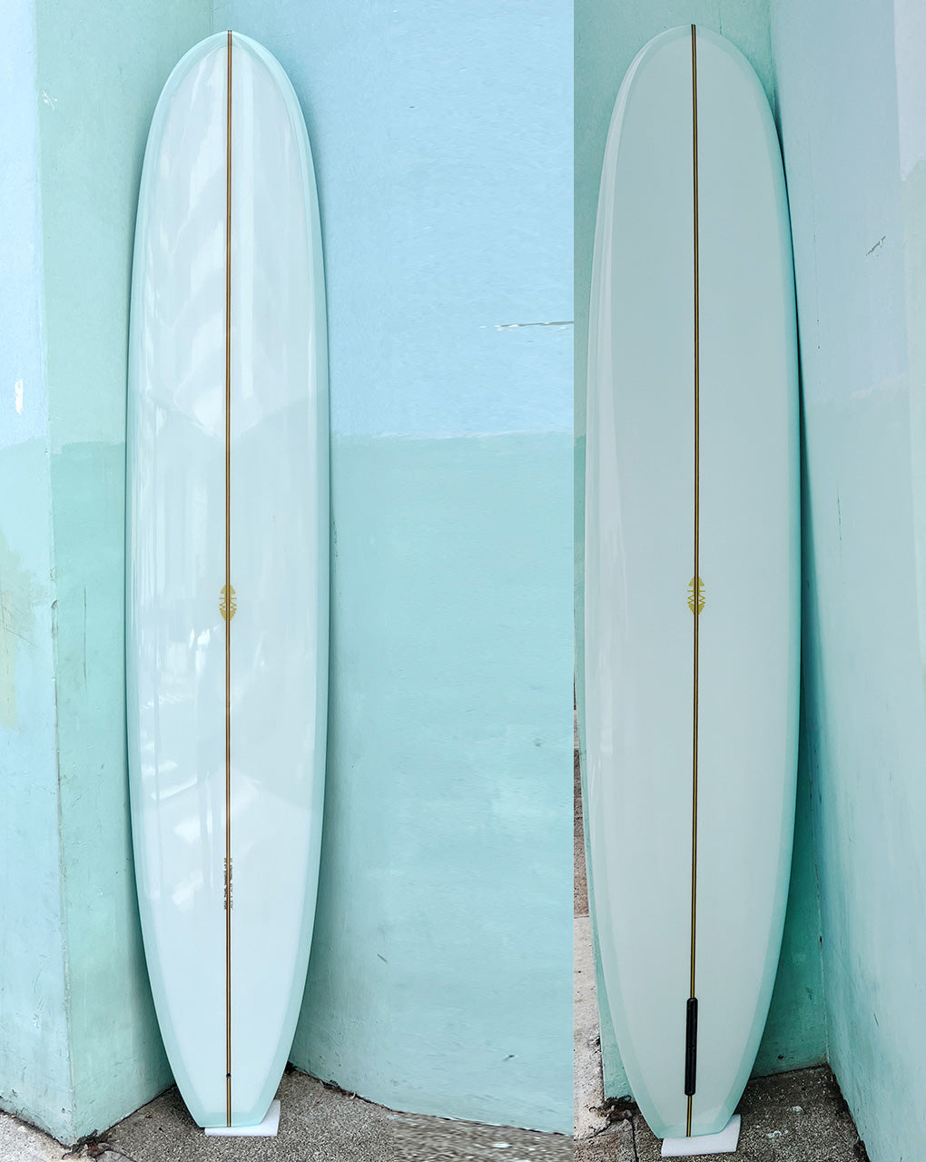 NOSERIDER - 10'00'' X 23 1/4 X 3 1/16, POLISH LIGHT ICEY GREEN with T-BAND STRINGER WITH YELLOW FOAM