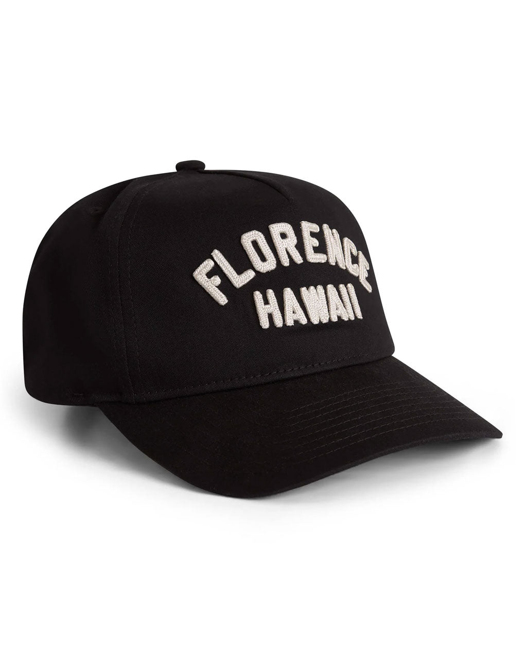 FLORENCE HAWAII EMBROIDERED HAT - BLACK