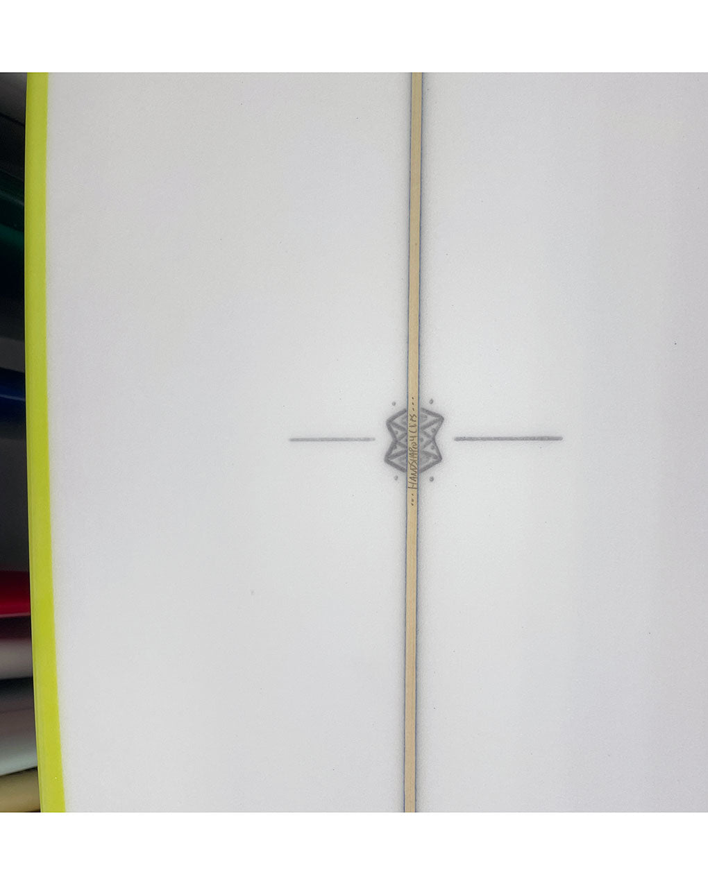 TERRAPIN TWIN - 7'00" X 20 1/2 X 2 3/4, FUTURES YELLOW TINT DECK to RAIL / CLEAR BOTTOM