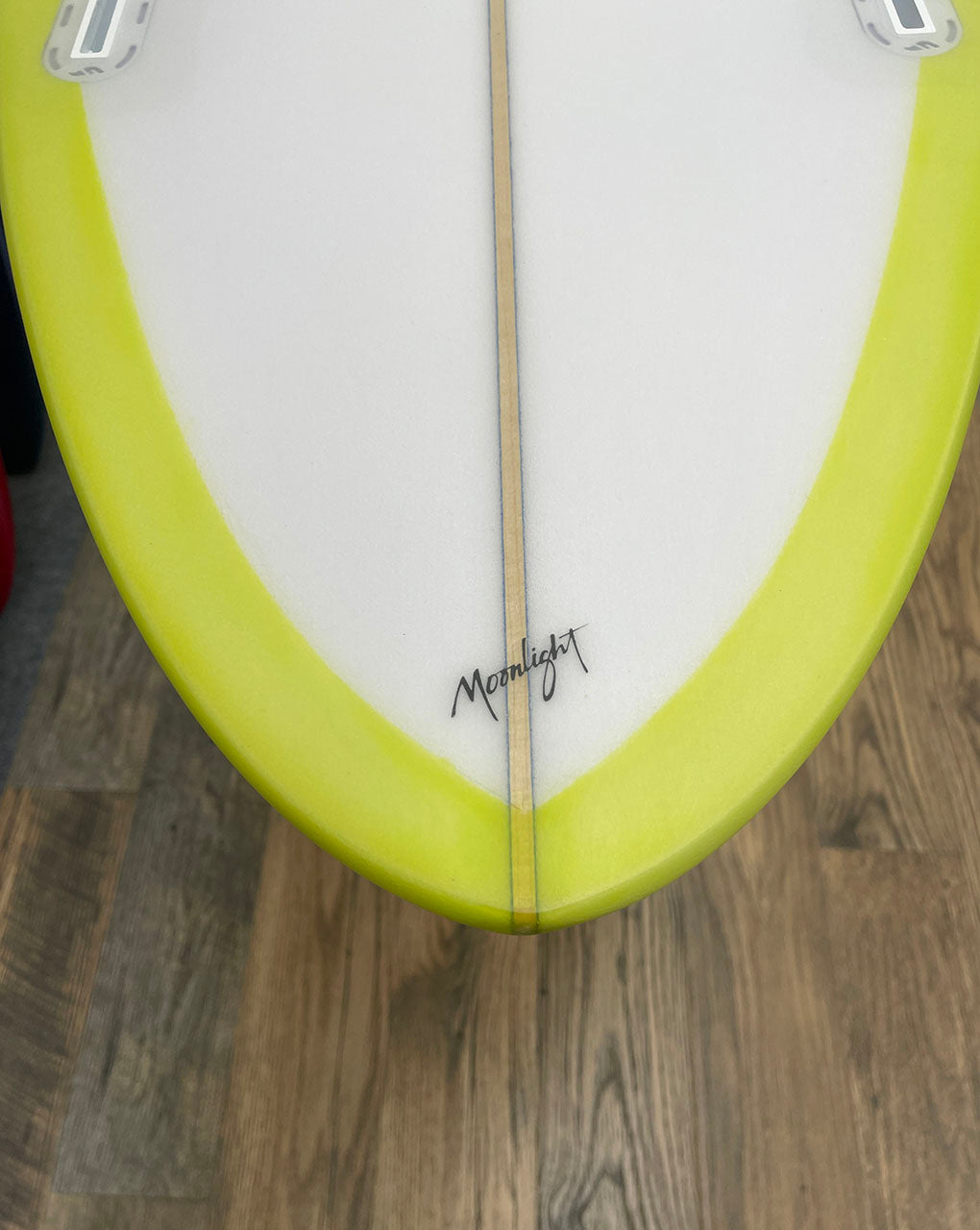 TERRAPIN TWIN - 7'00" X 20 1/2 X 2 3/4, FUTURES YELLOW TINT DECK to RAIL / CLEAR BOTTOM