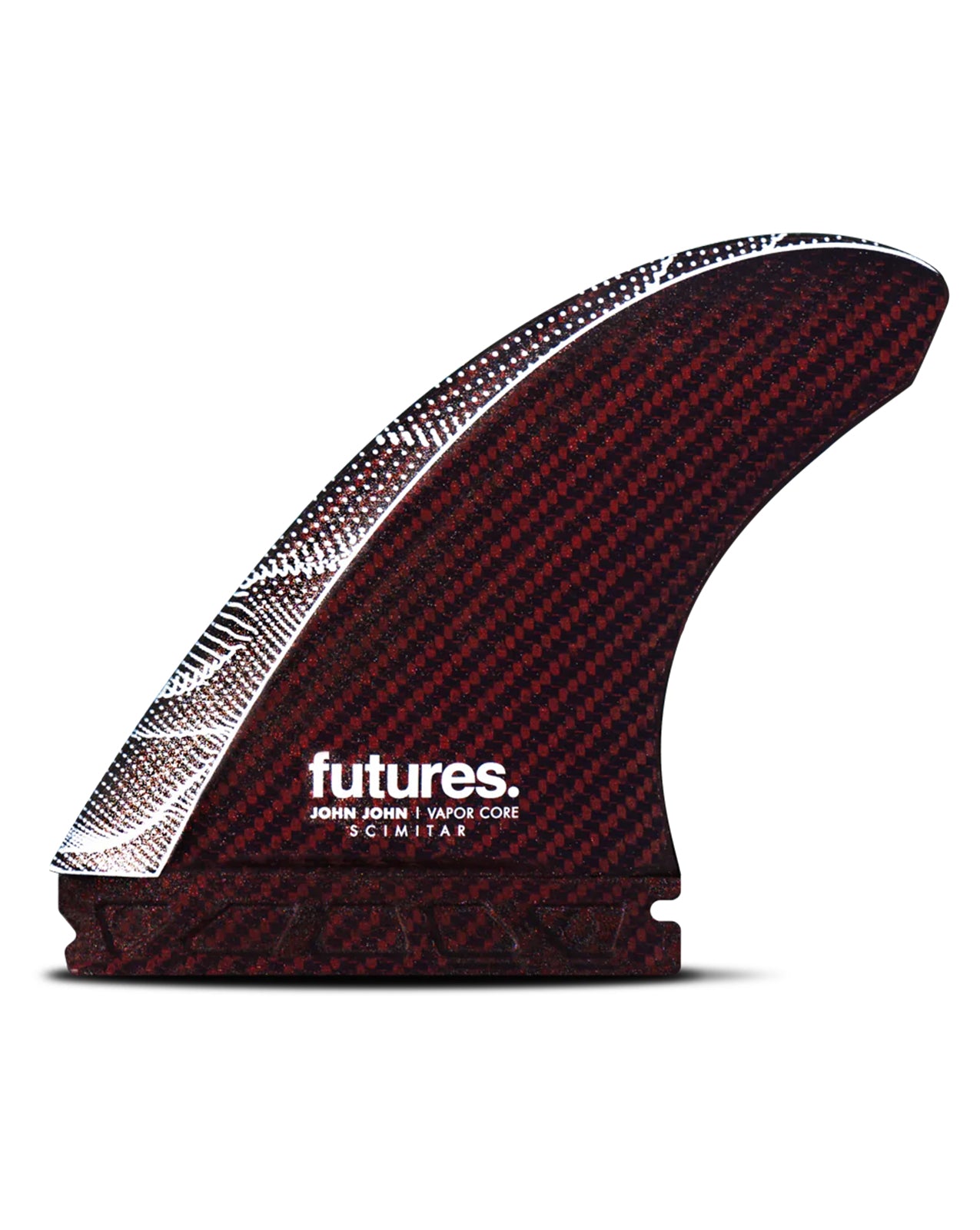 Futures Fins JJF Scimitar Vapor Core Thruster Fin Set Red-Carbon L