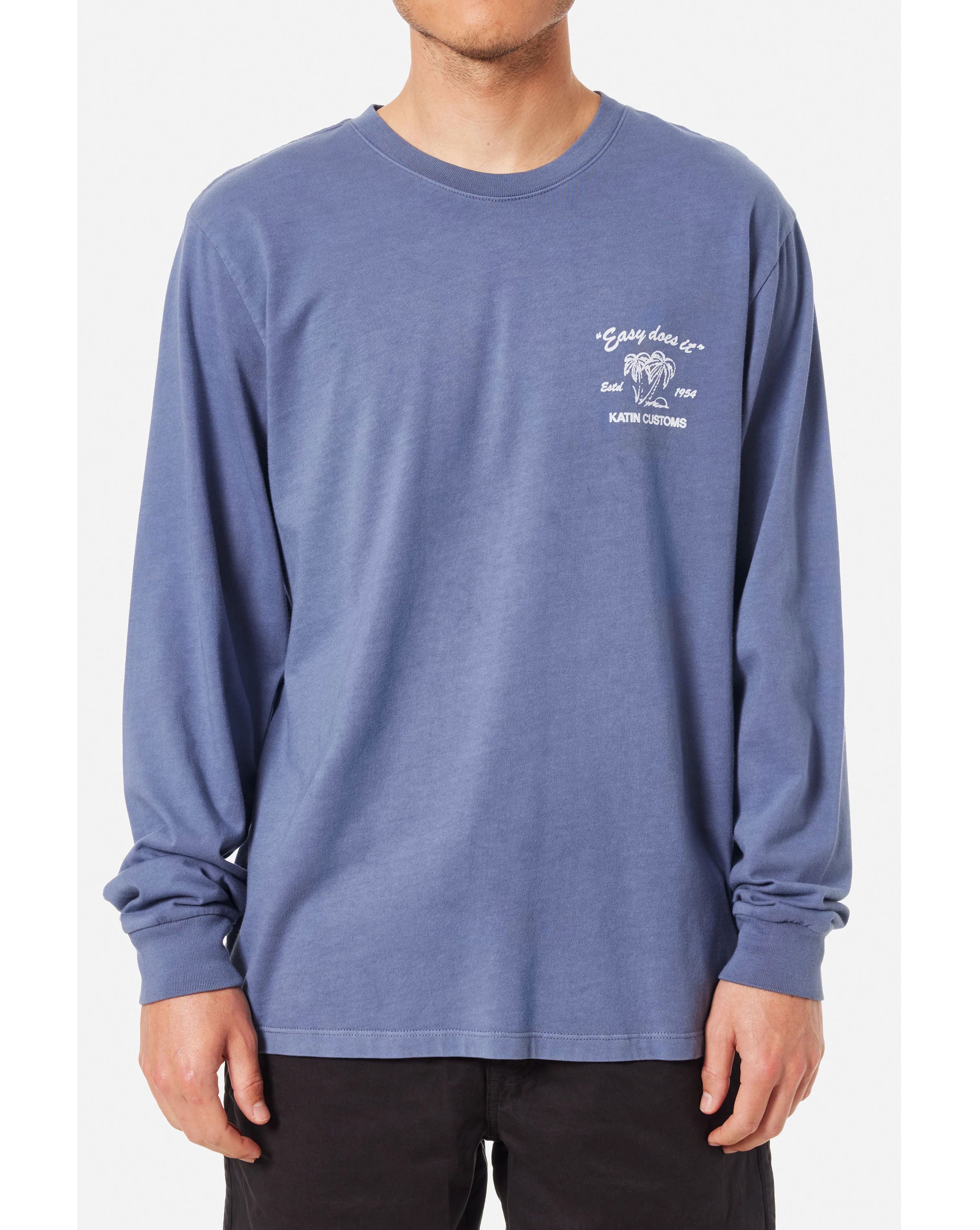 SUDS LONG SLEEVE TEE - BLUE PIGMENT DYE
