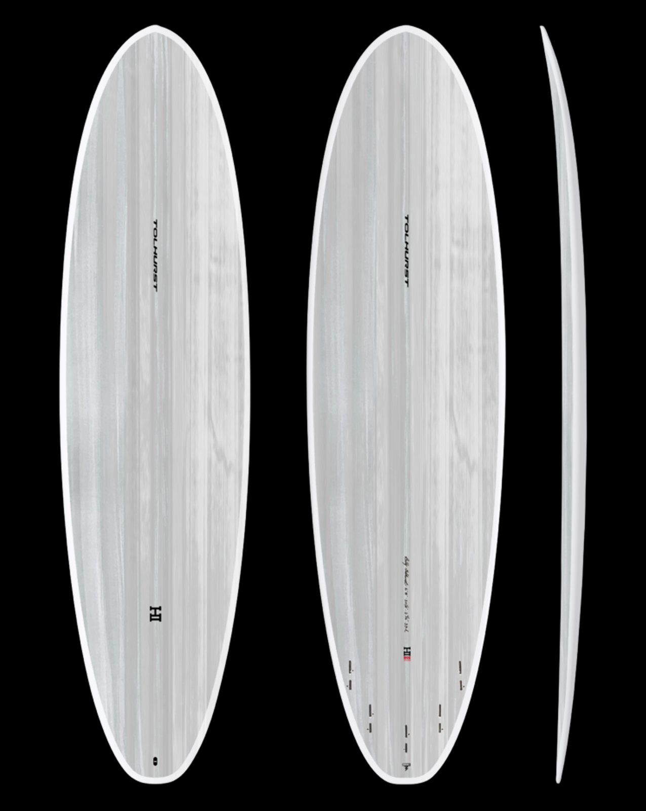 THUNDERBOLT RED MOE - 7'04" x 22 1/2 x 2 7/8, 52.9L CANDY WHITE 5 FIN FCS2