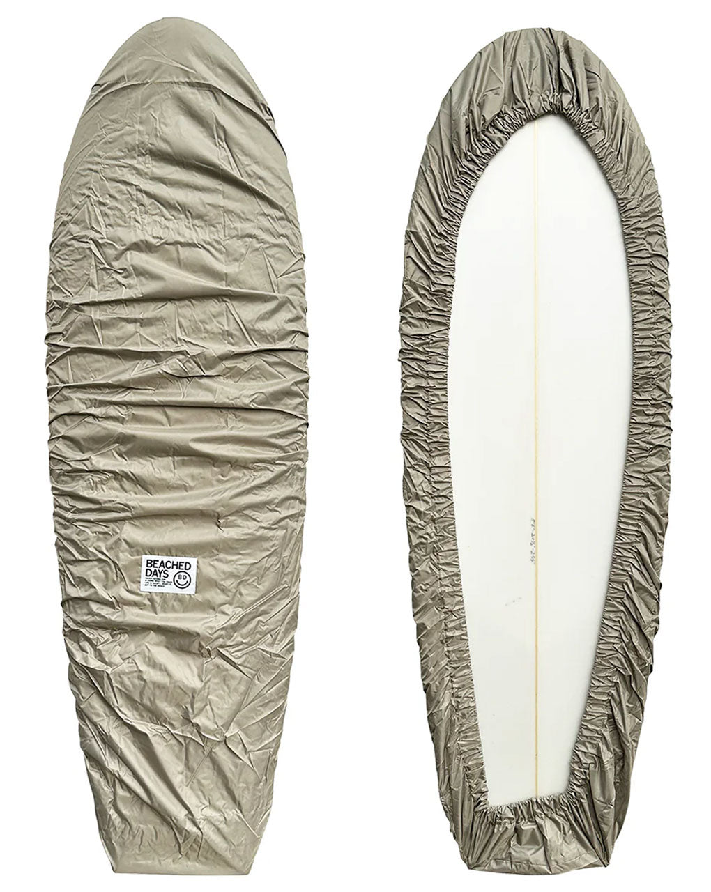BEACHED DAYS SURFBOARD DECK COVER for SHORTBOARD (5'0"~ 6'6") - BEIGE