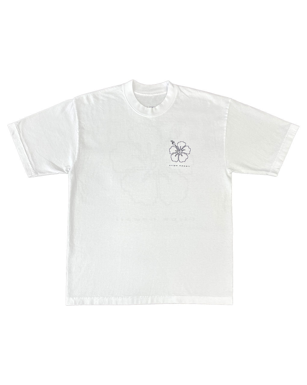 HIBISCUS OUTLINE TEE - WHITE