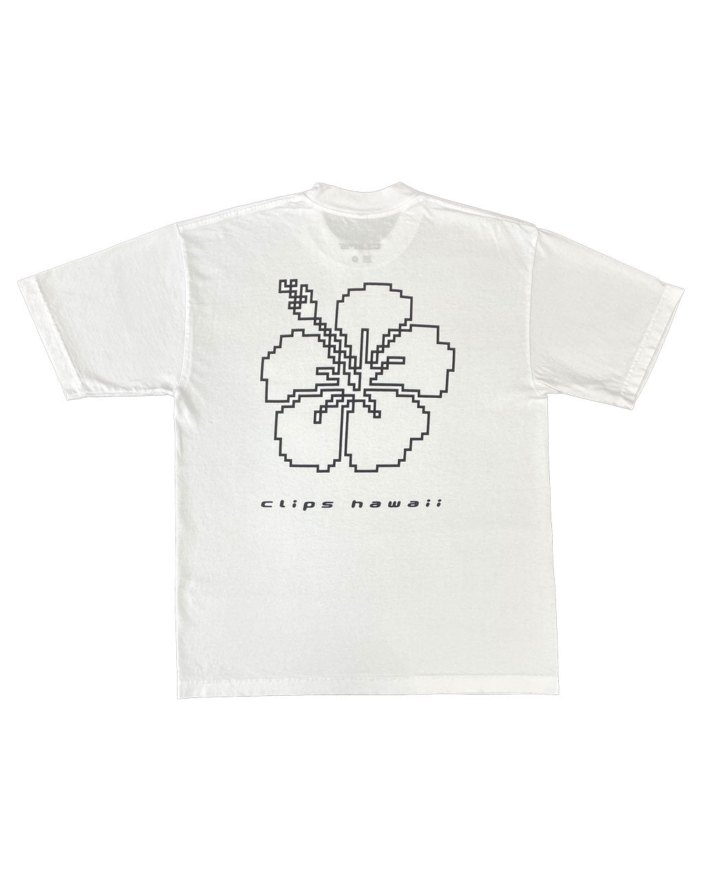 HIBISCUS OUTLINE TEE - WHITE