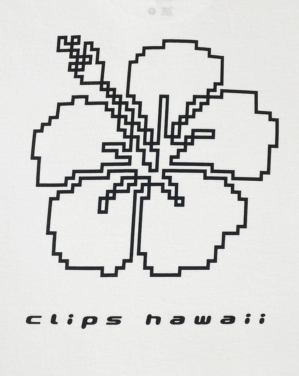 HIBISCUS OUTLINE TEE - WHITE