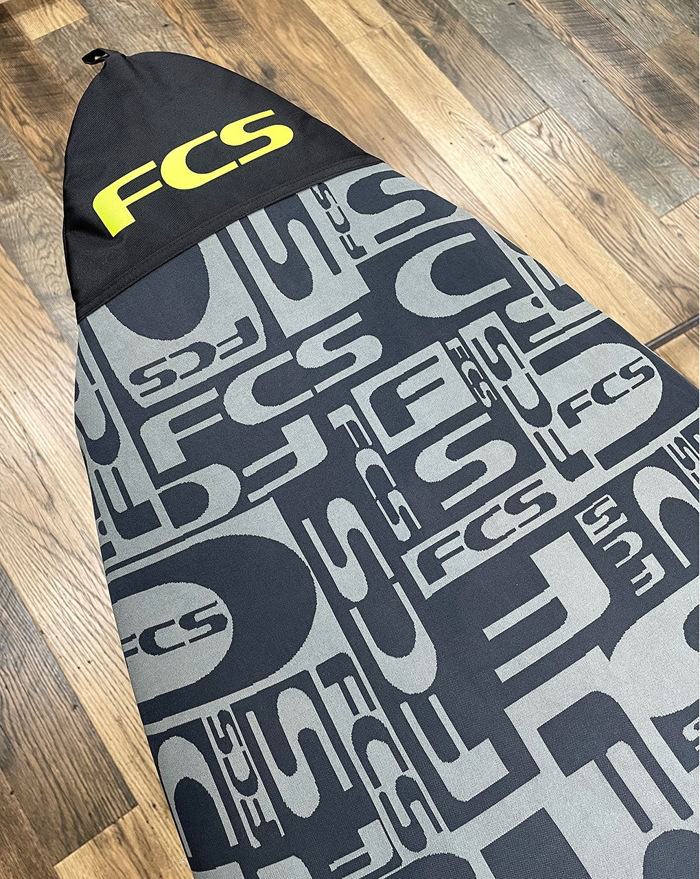 FCS STRETCH FISH BOARD COVER - MONOGRAM COAL/ LIME