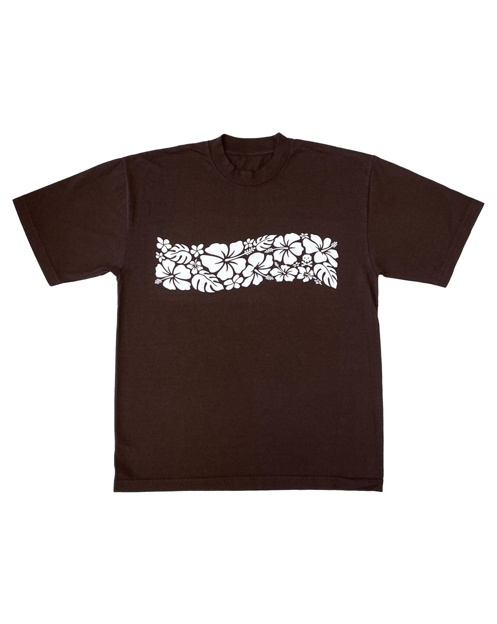 FLORAL WAVE TEE - CHOCOLATE