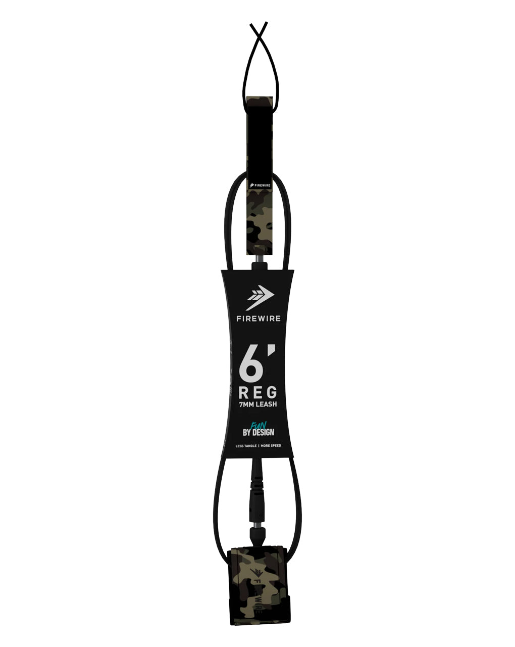 FIREWIRE ALL DAY REGULAR LEASH 6' - BLACK/CAMO