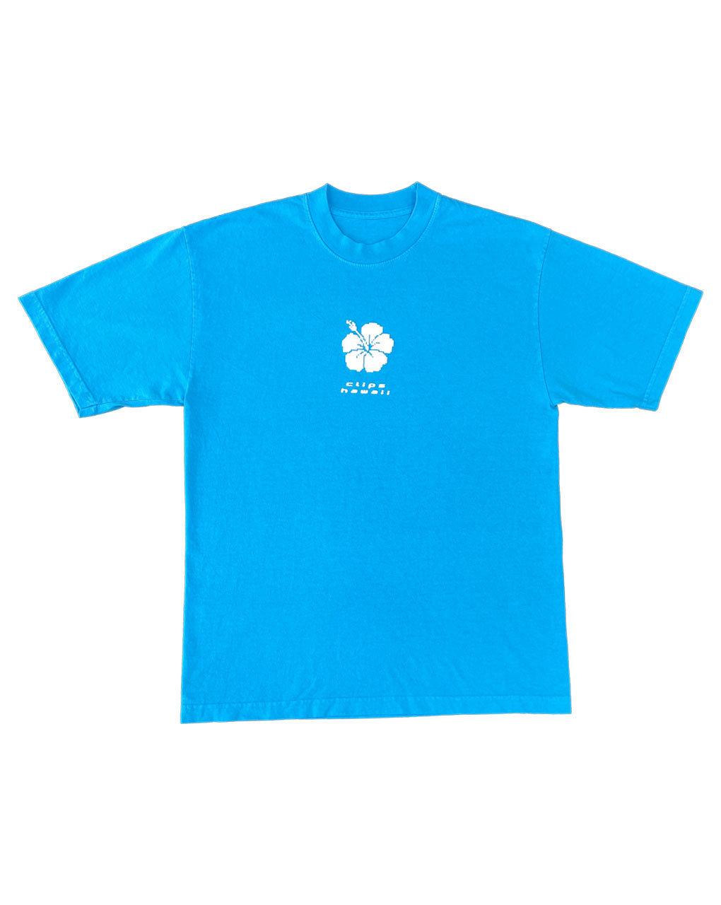 HIBISCUS PUFF TEE - NEON BLUE