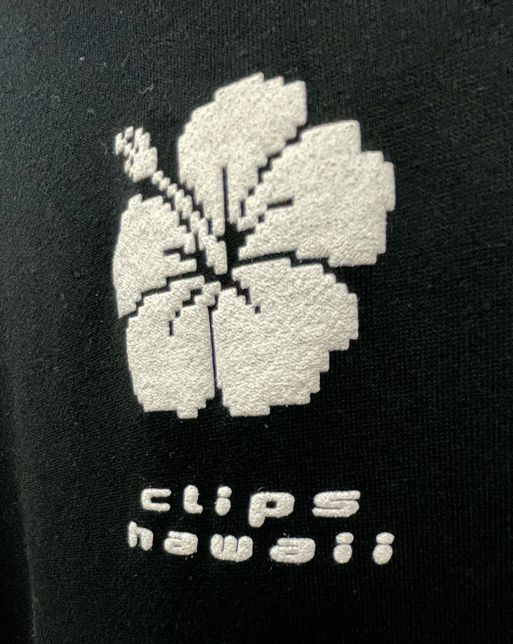 HIBISCUS PUFF HOODIE - BLACK