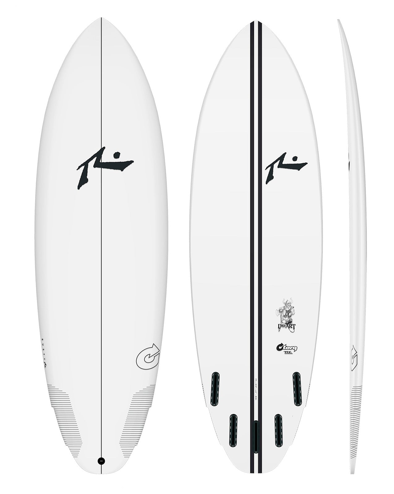 TEC RUSTY DWART - 6'02" X 21 1/4 X 2 5/8, 39.1L FUTURES WHITE