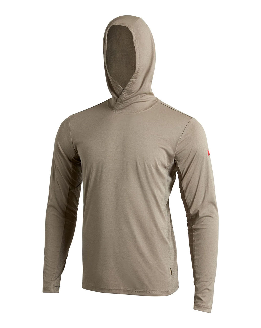 SUN PRO LONG SLEEVE CROSSOVER HOODED UPF SHIRT - HEATHER VINTAGE KHAKI