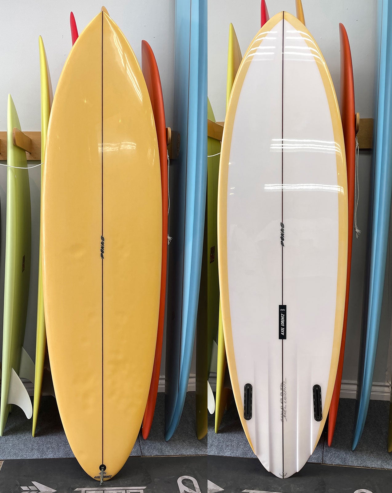 USED PUKAS/AXEL LORENTZ LADY TWIN - 6'4" X 20.75 X 2.75, 37.89L FUTURES