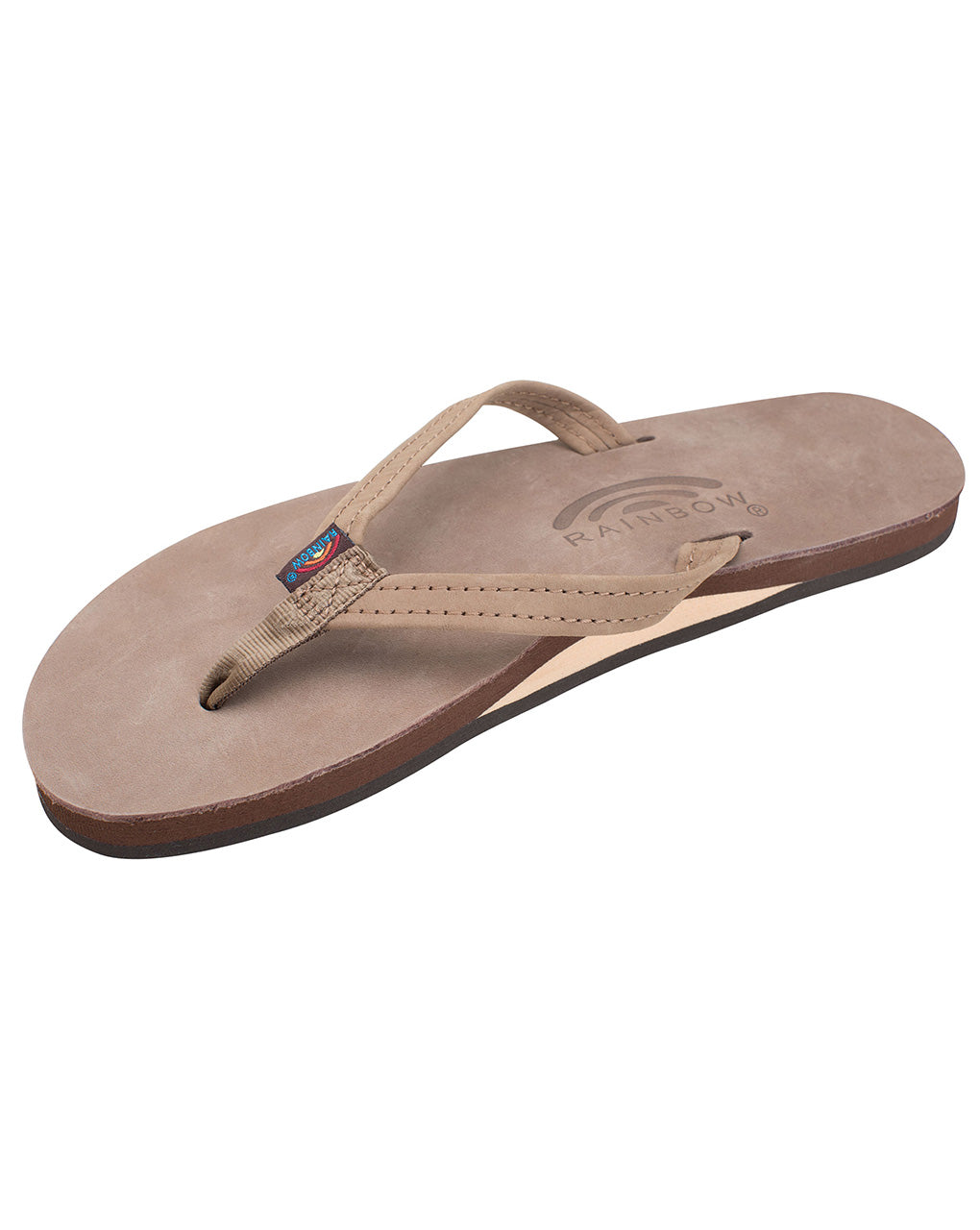 WOMEN'S PREMIER LEATHER NARROW STRAP SINGLE LAYER SANDAL - DARK BROWN