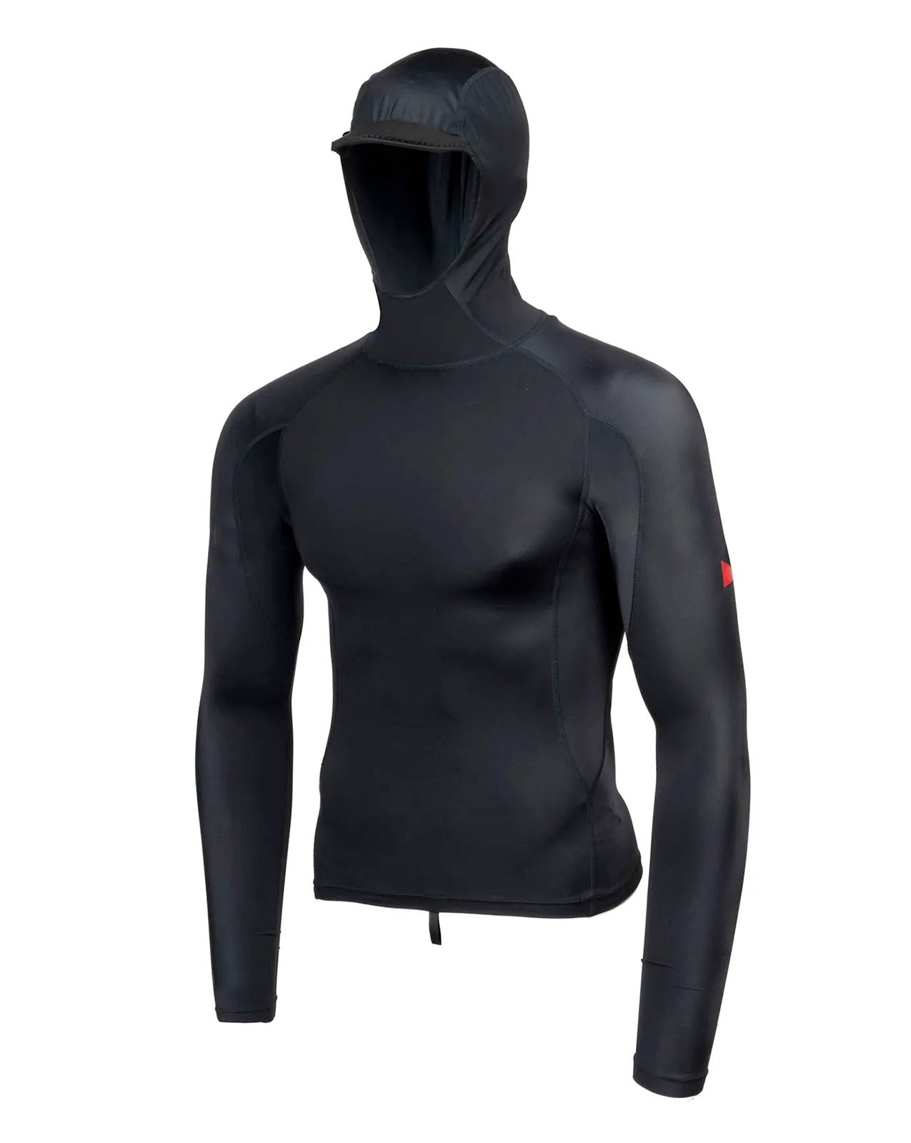 LONG SLEEVE UTILITY POCKET HOODED RASHGUARD - BLACK
