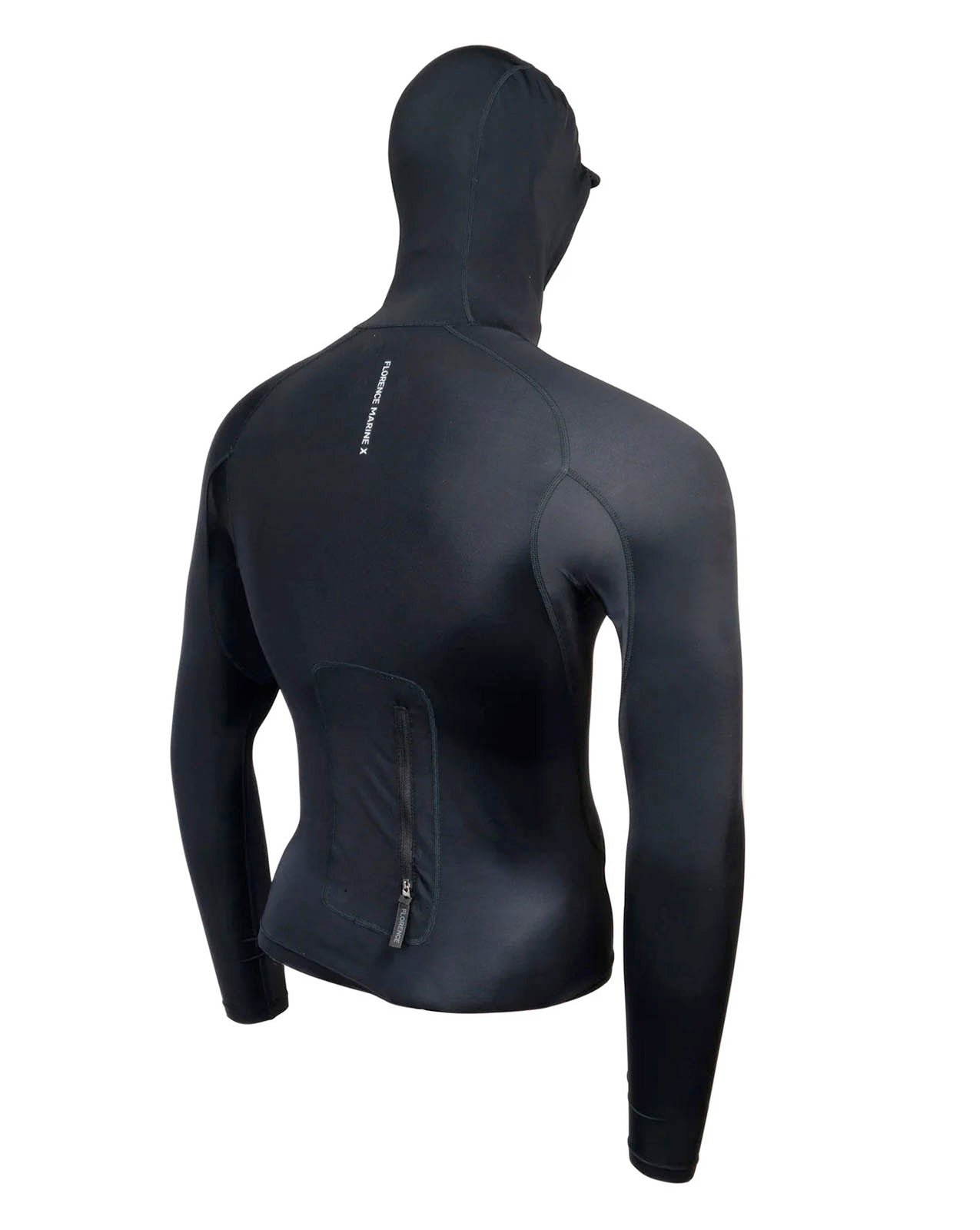 LONG SLEEVE UTILITY POCKET HOODED RASHGUARD - BLACK
