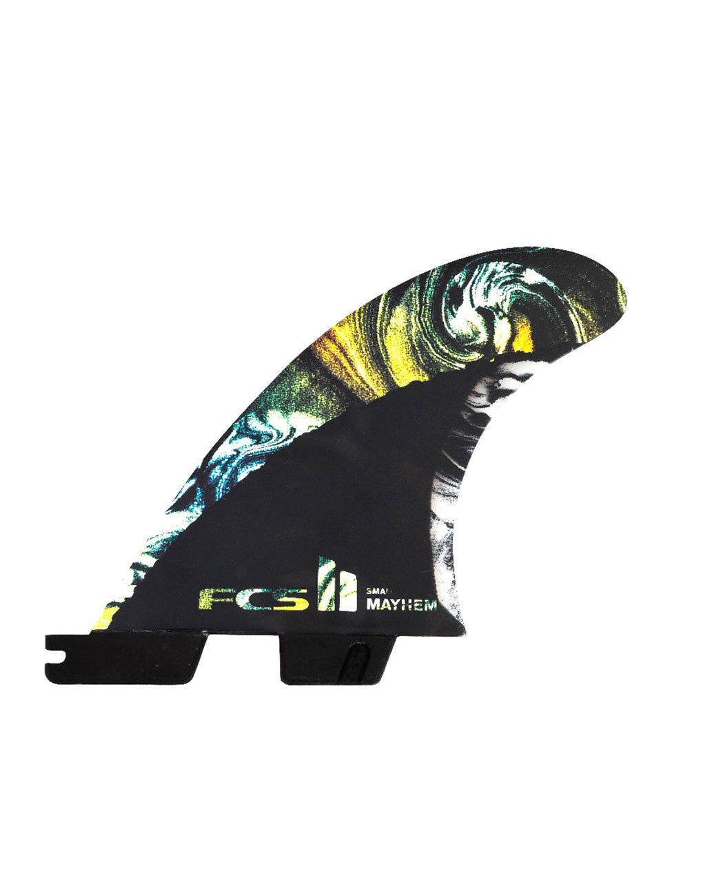 FCS II MAYHEM TRI FIN SET SMALL - YELLOW/WHITE