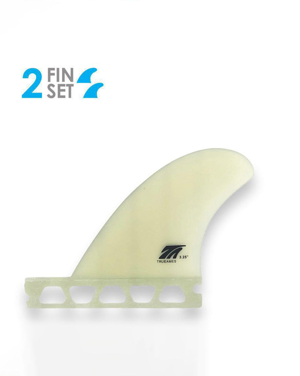 TRUE AMES SIDE BITE 3.25" FUTURES - CLEAR SOLID FIBER GLASS