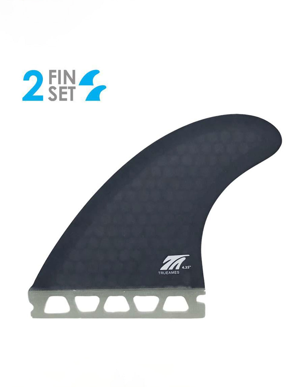 TRUE AMES SIDE BITE 4.35" FUTURES - SMOKE HEXCORE