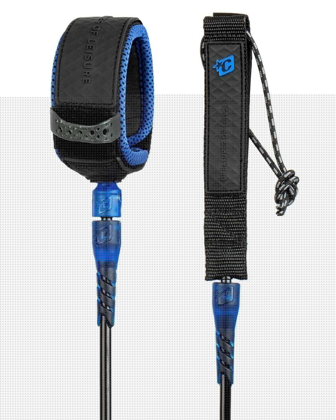 CREATURES RELIANCE LONGBOARD ANKLE 9' - BLACK CORD/ BLACK&CYAN CUFF