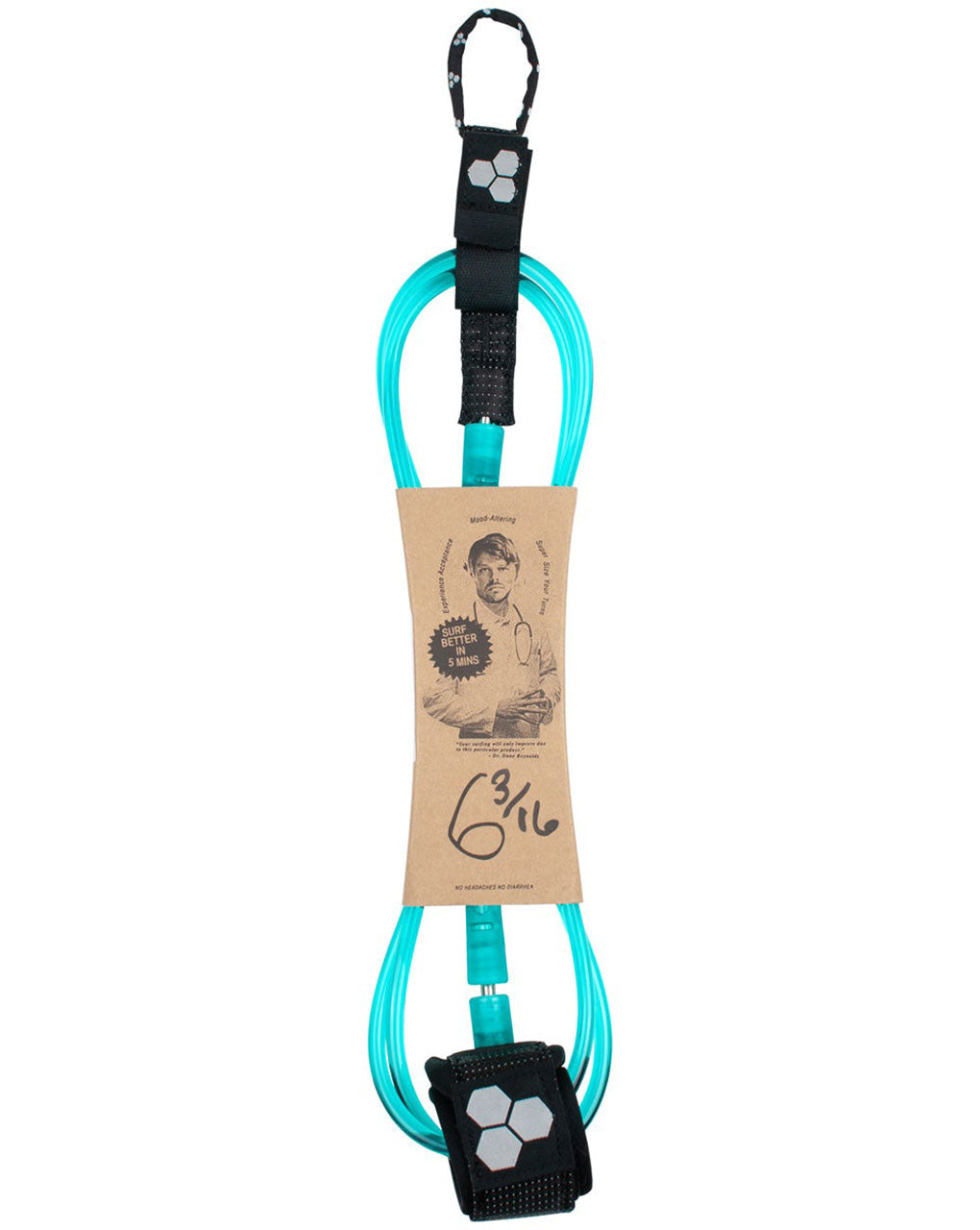 CI DANE REYNOLDS COMP LEASH 6' - CLEAR TURQUIOSE