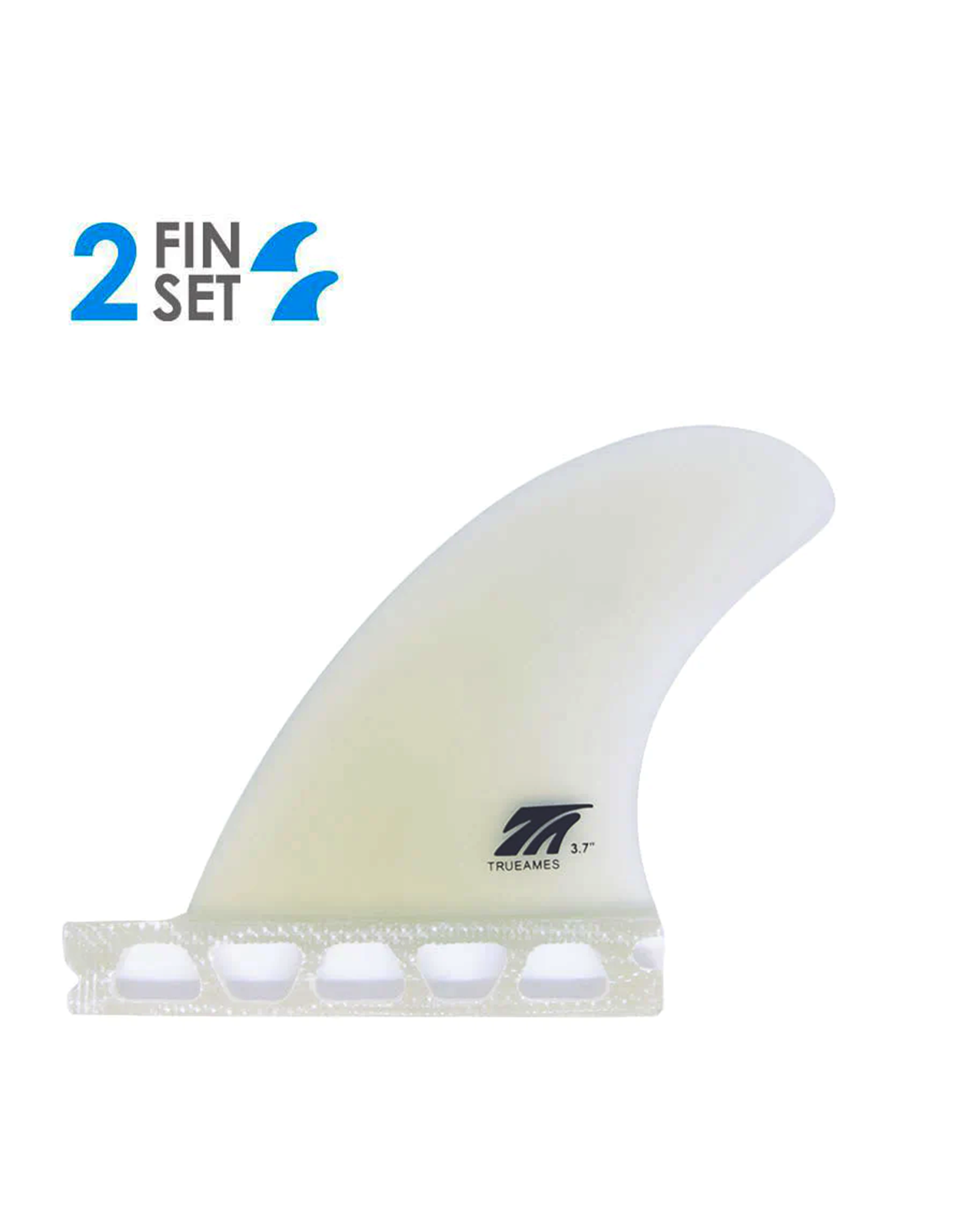TRUE AMES SIDE BITE 3.7" FUTURES - CLEAR SOLID FIBER GLASS