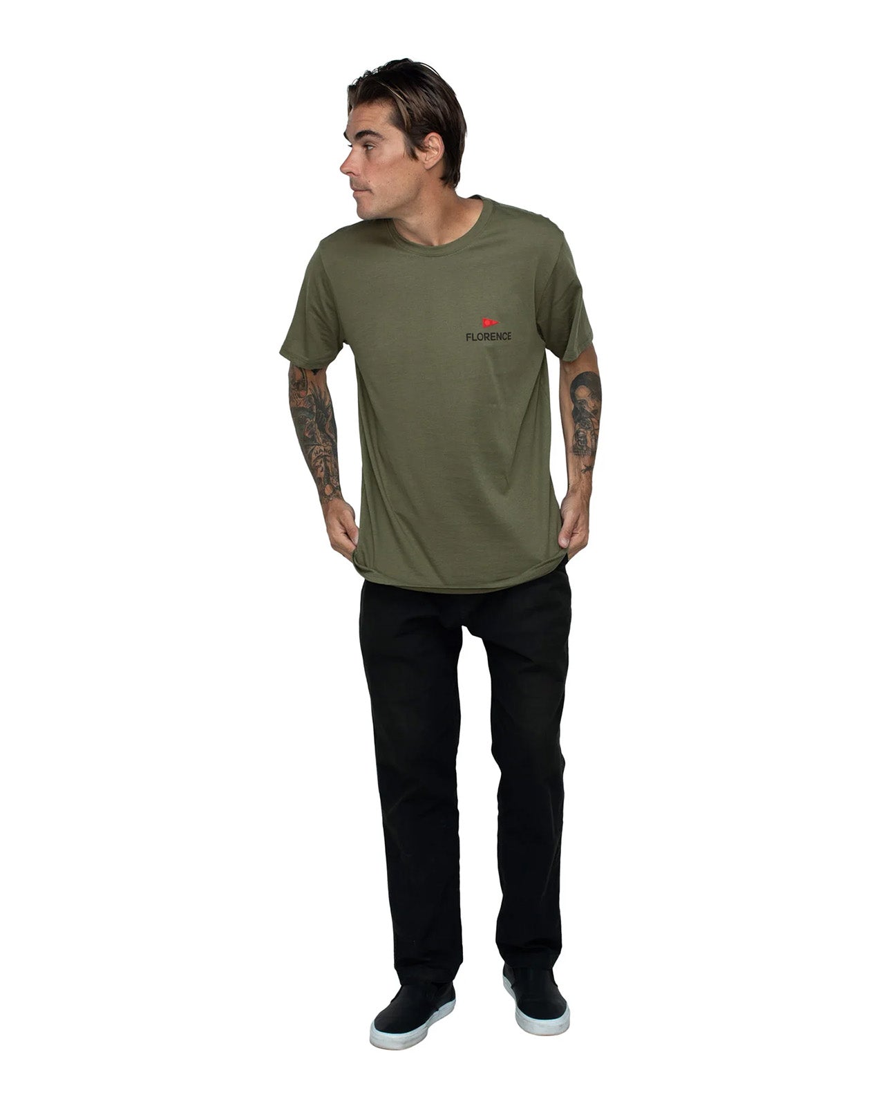 MASTHEAD ORGANIC T-SHIRT - BURNT OLIVE