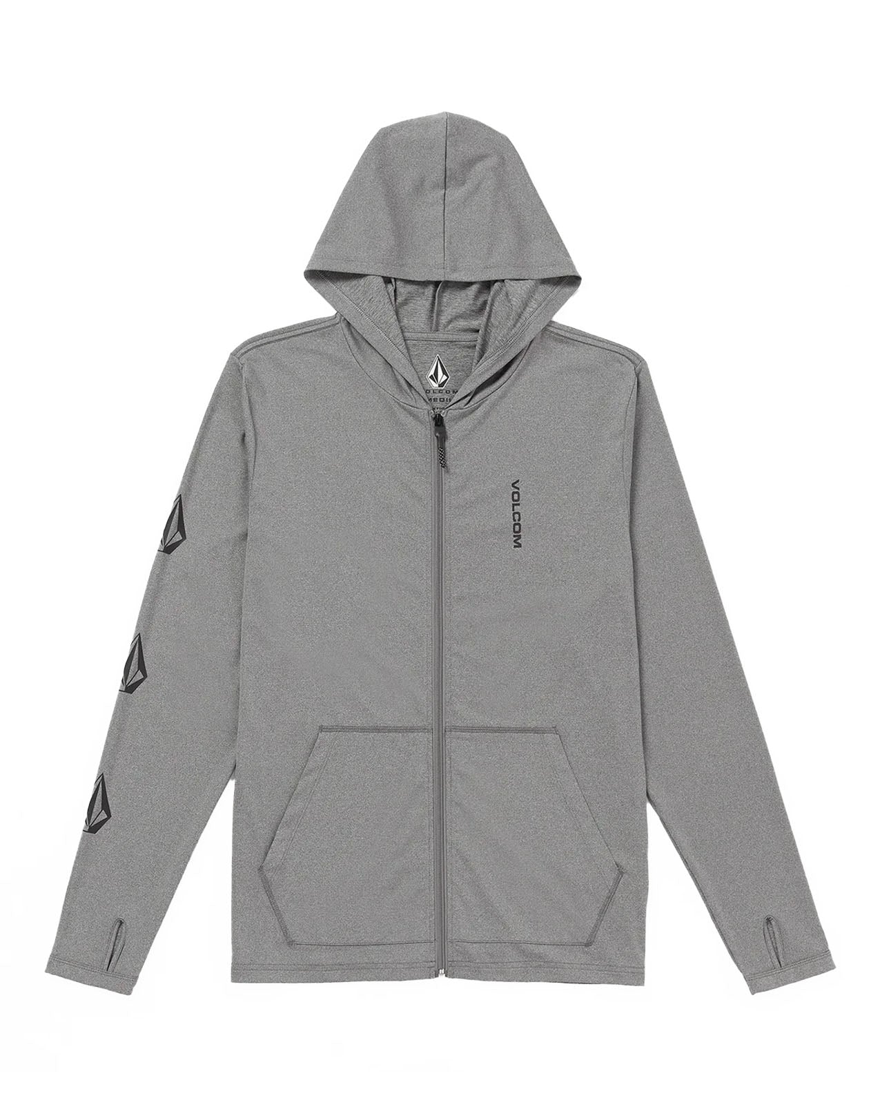 ICONIC STONE LONG SLEEVE HOODED UPF SHIRT - HEATHER GREY