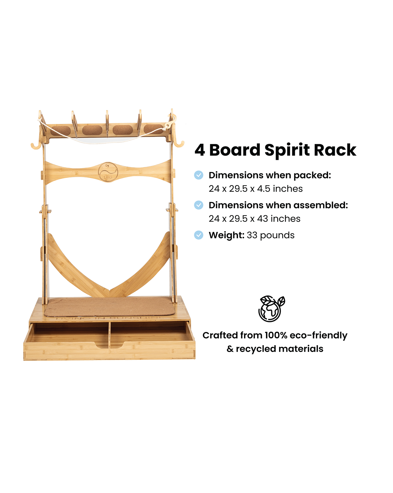 SPIRIT SURF BOARD RACK FOR 3 BOARDS OR 4 BOARDS