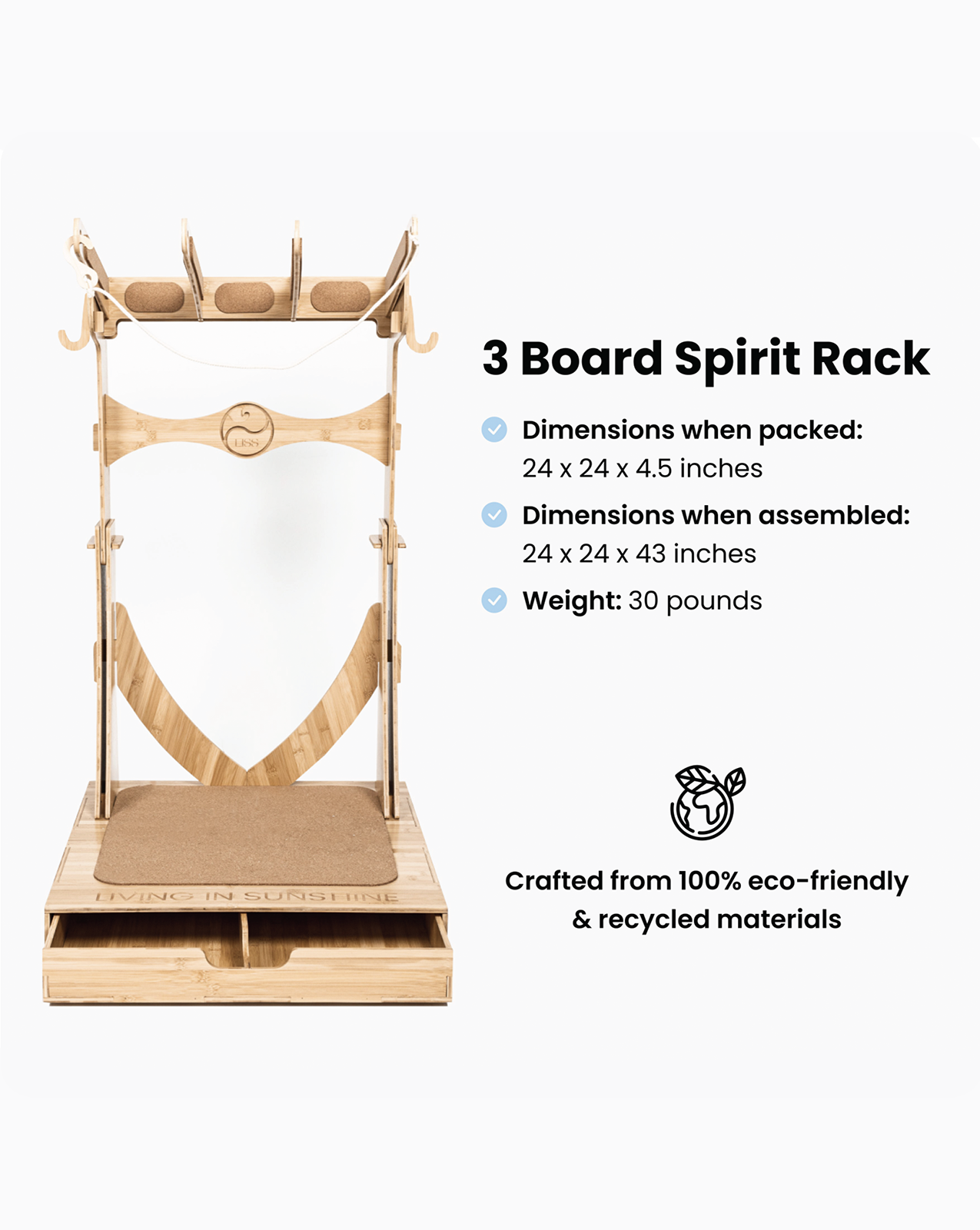 SPIRIT SURF BOARD RACK FOR 3 BOARDS OR 4 BOARDS