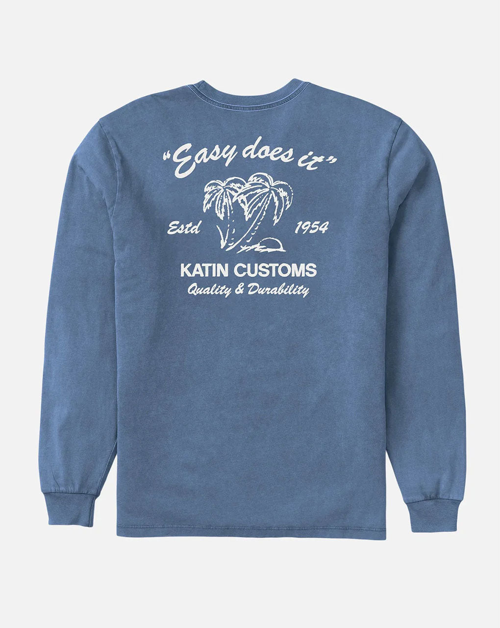 SUDS LONG SLEEVE TEE - BLUE PIGMENT DYE