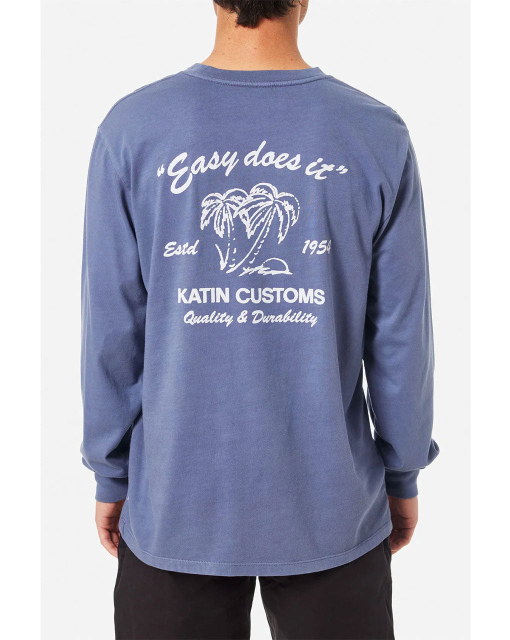 SUDS LONG SLEEVE TEE - BLUE PIGMENT DYE