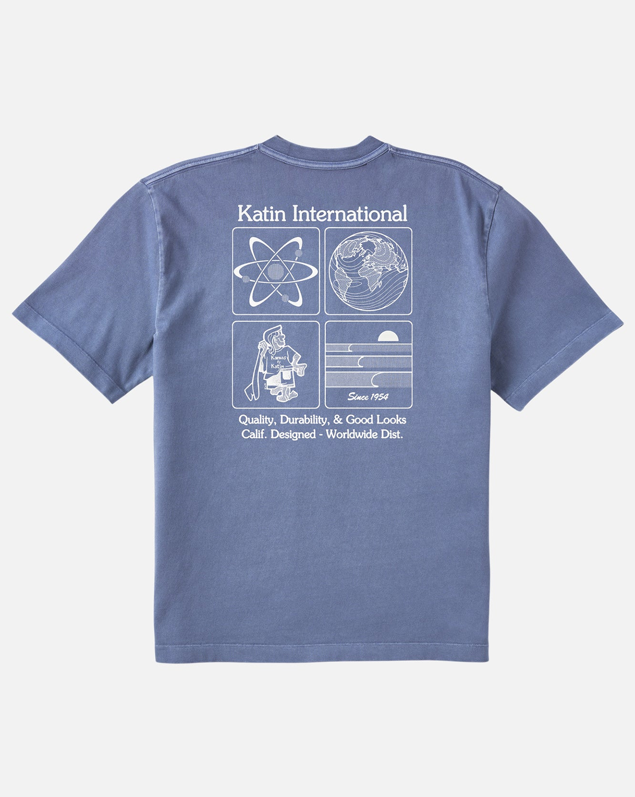 FORECAST RELAXED TEE - BLUE PIGMENT DYE