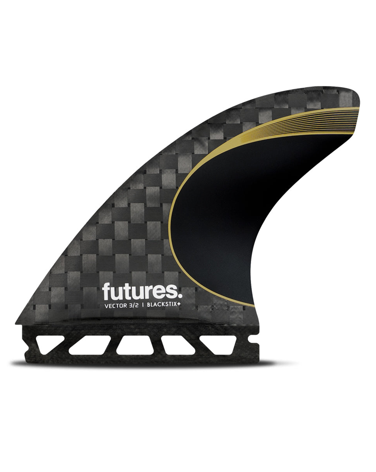 FUTURES. VECTOR 3/2 BLACKSTICK MEDIUM THRUSTER - BLACK/GOLD