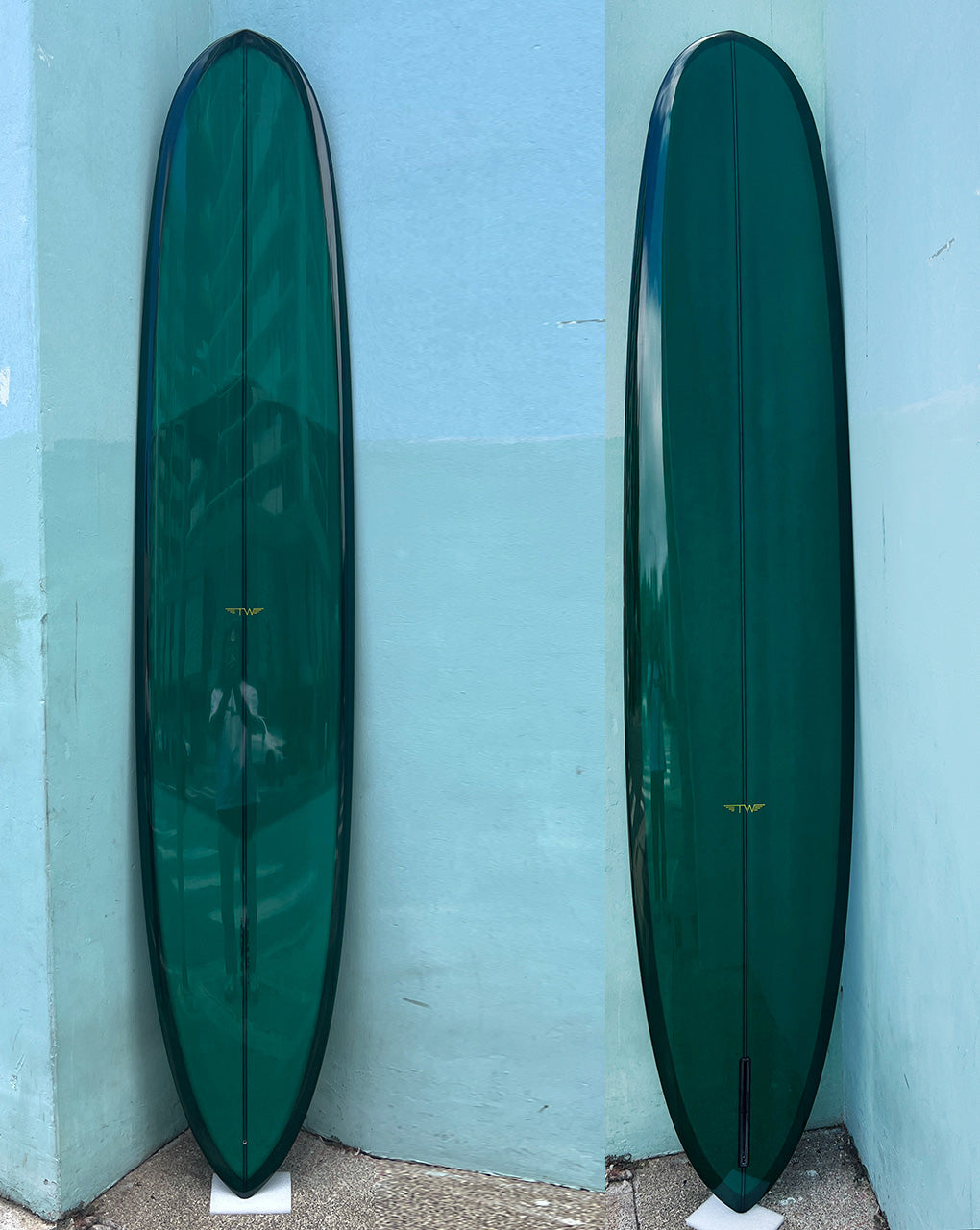 PINTAIL NOSERIDER - 9'10" X 23 1/8 X 3, POLISH GREEN TINT with T-BANT