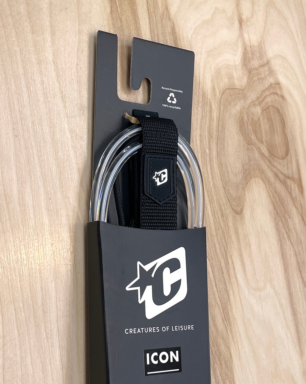 CREATURES ICON 6' LEASH - CLEAR WHITE/BLACK