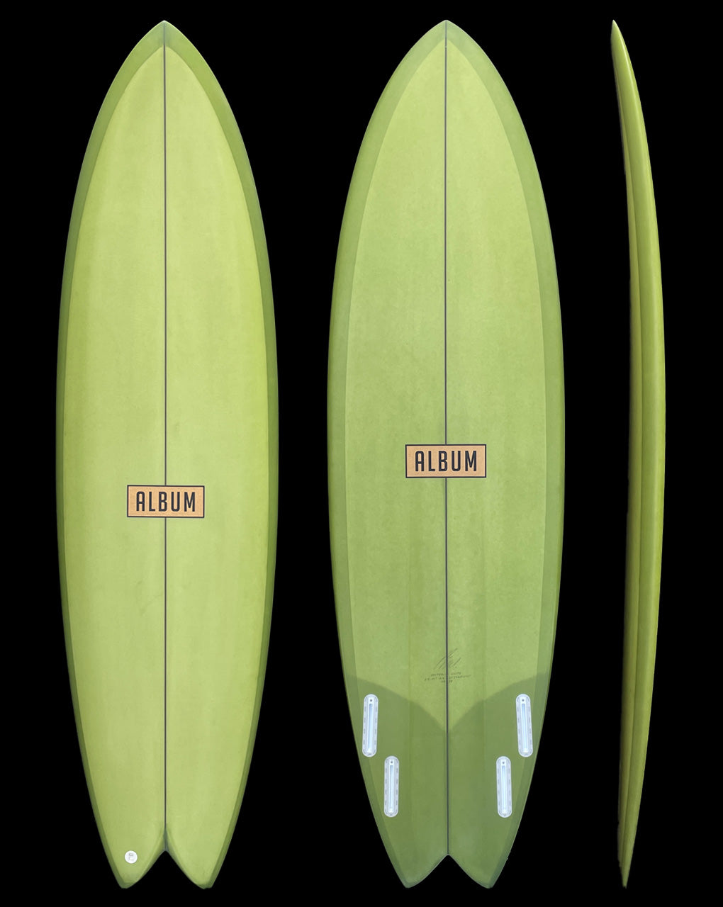 VESPER - 6'04" X 20.5 X 2.6, 40L(estimate) FUTURES OLIVE GREEN