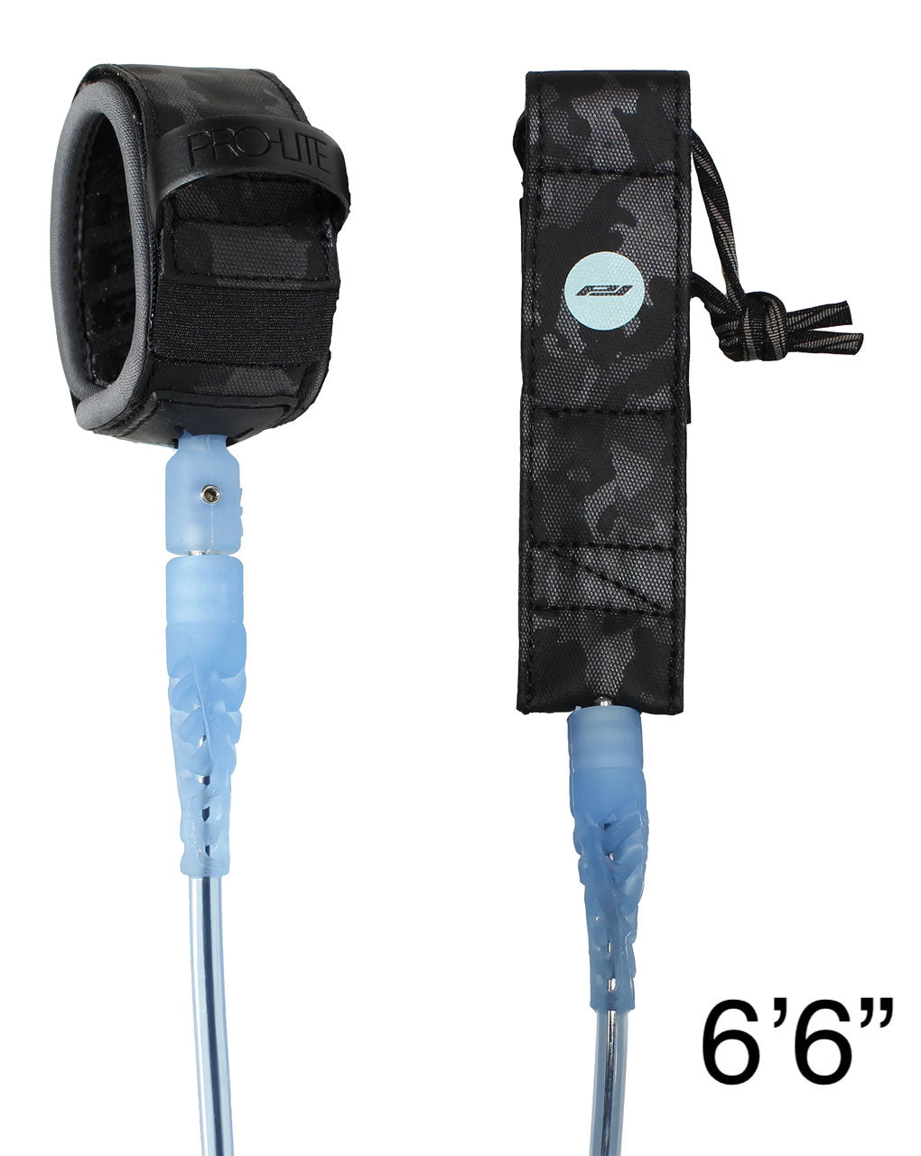 PRO LITE LEASH FREESURF 6.5' (6'6") - CLEAR LIGHT BLUE w/ BLACK CORE