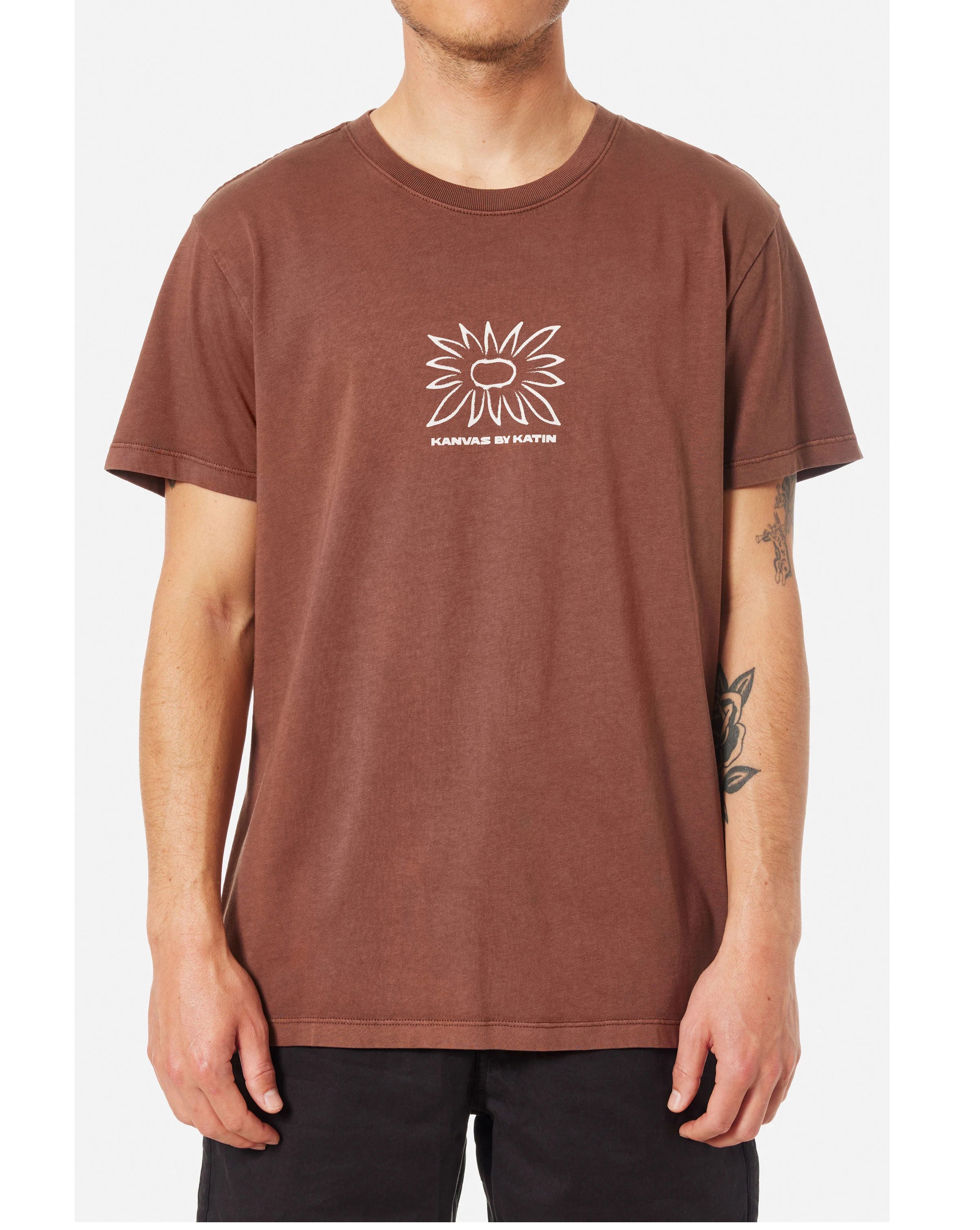 ANEMONE TEE - BROWN PIGMENT DYE