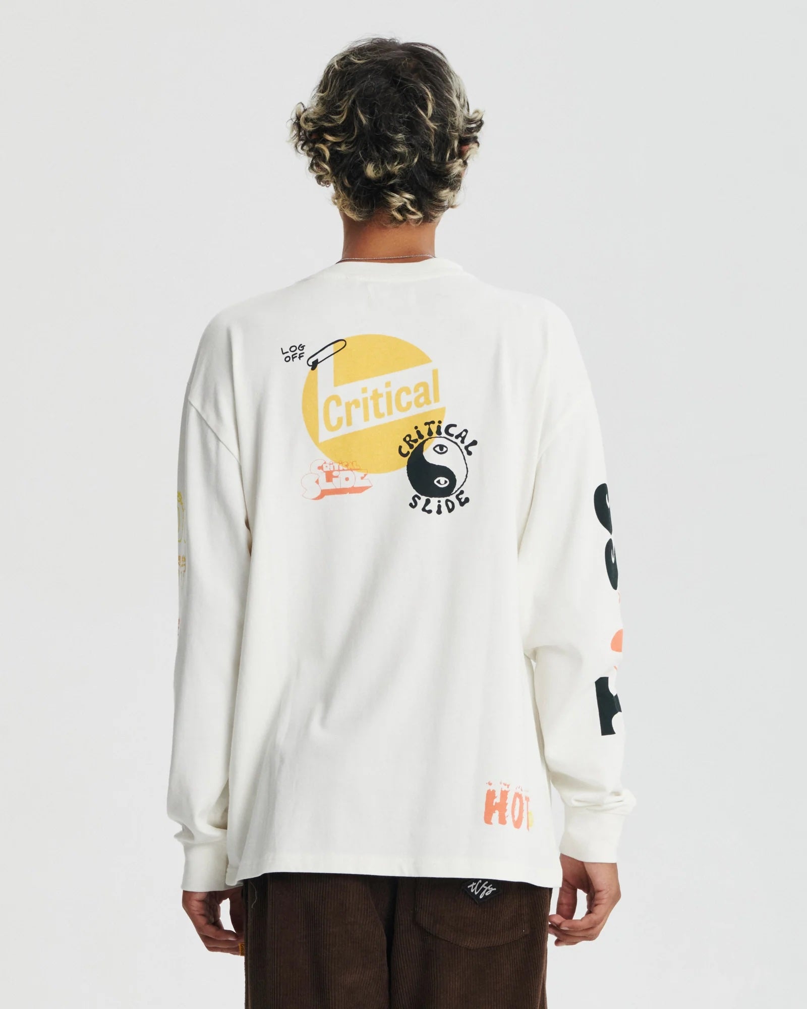 MIXED UP LS TEE - VINTAGE WHITE