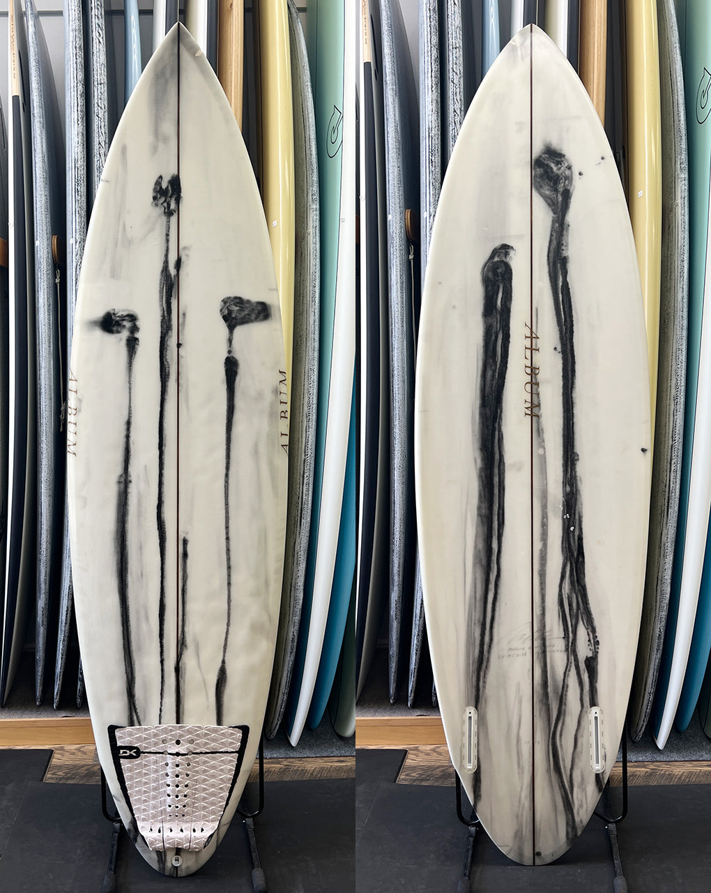 USED MODTWIN - 5'11" X 19.5 X 2.48, 32L~33L FUTURES BLACK&amp;WHITE ABSTRACT