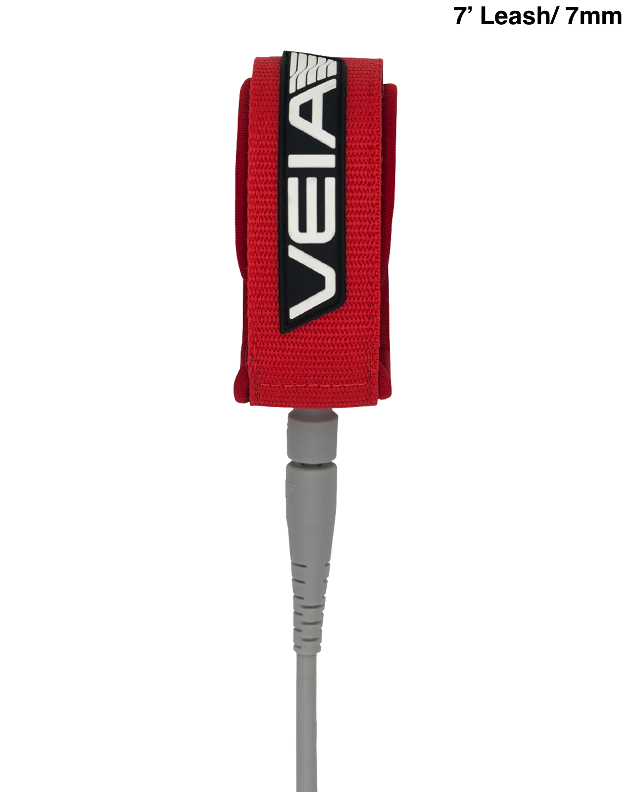 VEIA EXPLORER 7' LEASH - RED/ STORM CORD (RED/ GRAY CORD)