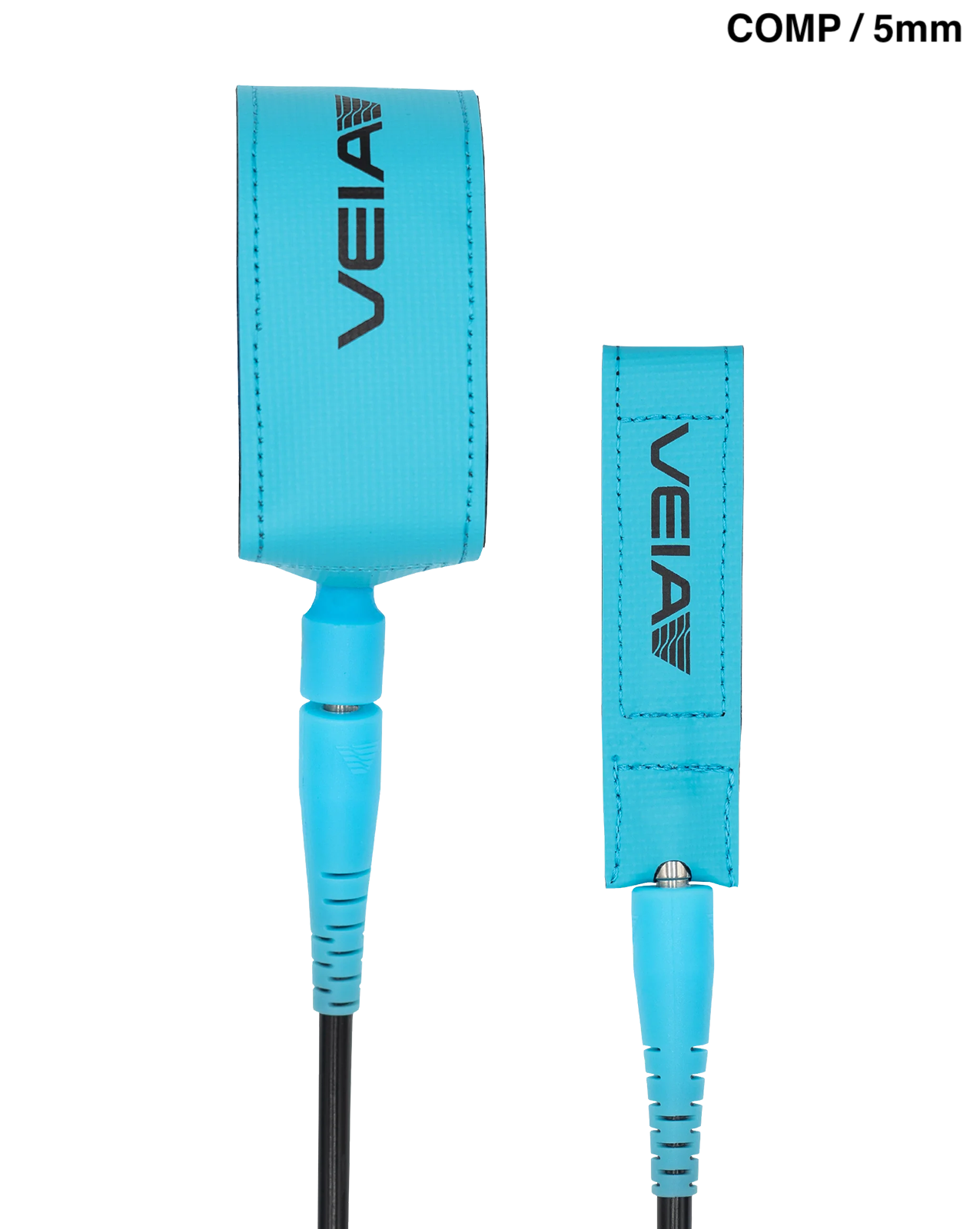 VEIA JJF PRO 6' COMP LEASH - BRIGHT BLUE/ NIGHT CORD (BRIGHT BLUE/ BLACK CORD)