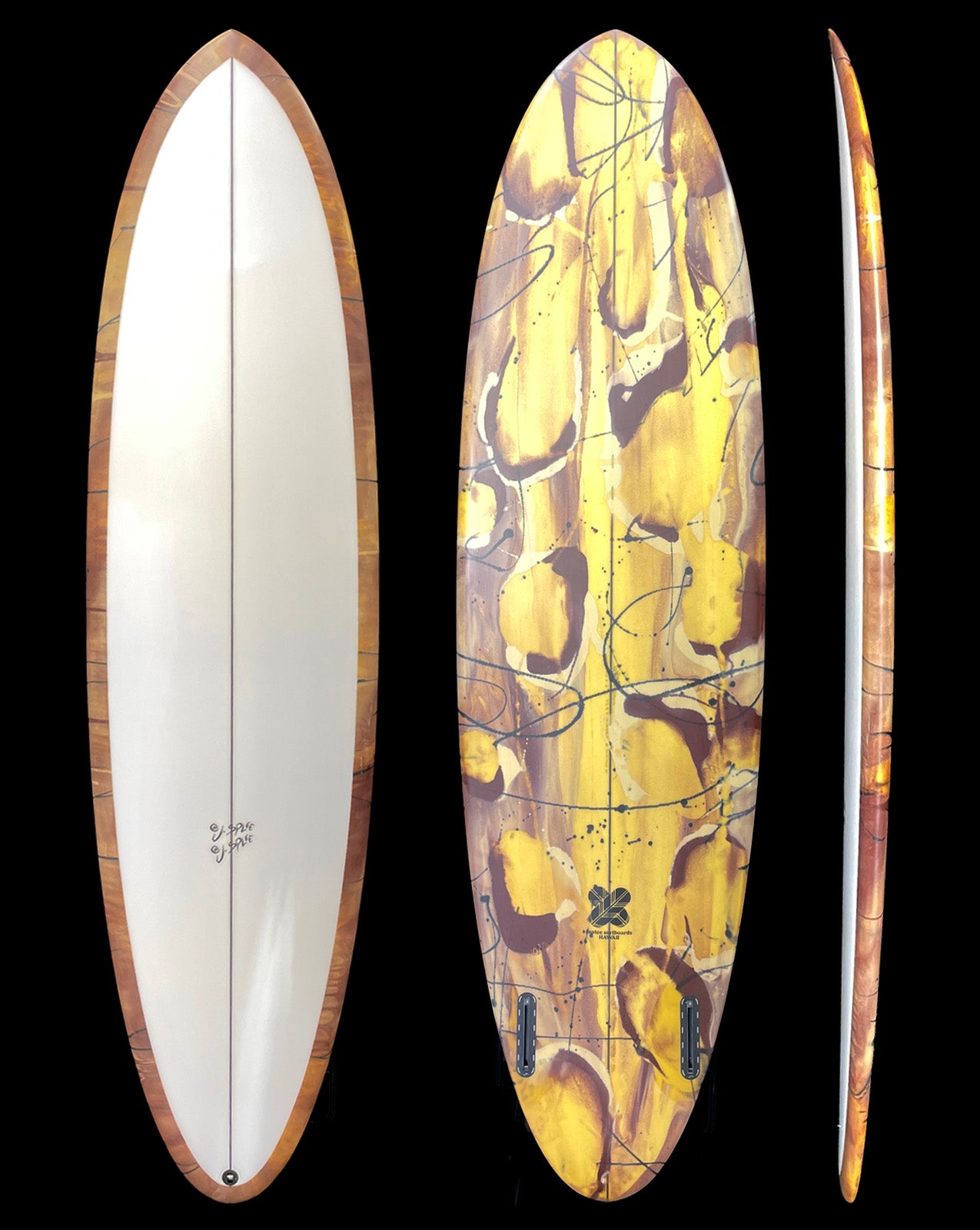 AURORA - 6'6" X 20 X 2 5/8, 38.5L YELLOW/BROWN ABSTRACT CAMO